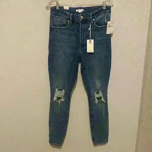 NWT GOOD AMERICAN good waist jeans in indigo144 MSRP $150 Sz 8/29